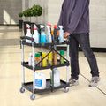 3 Shelf Foldable Utility Cart 165LBS Heavy Duty Lockable Wheels