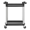Utility Cart 2-Tier 300kg Load Capacity 360° Swivel Wheels Brakes