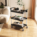 Utility Cart 2-Tier 300kg Load Capacity 360° Swivel Wheels Brakes