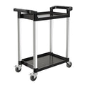 Utility Cart 2-Tier 300kg Load Capacity 360° Swivel Wheels Brakes