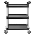 Utility Cart 3-Tier 300kg Load Capacity Swivel Wheels Brakes
