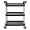 Utility Cart 3-Tier 300kg Load Capacity Swivel Wheels Brakes