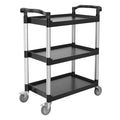Utility Cart 3-Tier 300kg Load Capacity Swivel Wheels Brakes