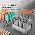 40PCS Stainless Steel Popsicle Moulds Round Head Ice Lolly Maker