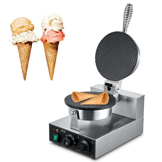 Commercial 1230W Ice Cream Cone Maker Non-Stick Stainless Steel