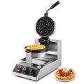 Commercial Waffle Maker 1300W Round Belgian Iron Stainless Steel