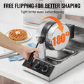 Commercial Waffle Maker 1300W Round Belgian Iron Stainless Steel