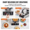Commercial Waffle Maker 1300W Round Belgian Iron Stainless Steel