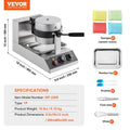 Commercial Waffle Maker 1300W Round Belgian Iron Stainless Steel