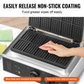 Commercial Waffle Maker 10pc Rectangle 1550W Stainless Steel