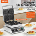 Commercial Waffle Maker 4PC 1750W Belgian Stainless Steel Non-Stick