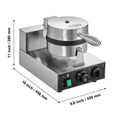 Commercial Waffle Maker, 1230W Round Waffle Baker Machine, Non-Stick Stainless Steel Belgian Waffle Iron with Temperature and Time Control, Handle, for Restaurant Bakery Snack Bar Family