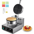 Commercial Waffle Maker, 1230W Round Waffle Baker Machine, Non-Stick Stainless Steel Belgian Waffle Iron with Temperature and Time Control, Handle, for Restaurant Bakery Snack Bar Family