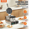 Commercial Waffle Maker 1230W Round Belgian Waffle Iron Non-Stick