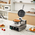 Commercial Waffle Maker 1230W Round Belgian Waffle Iron Non-Stick