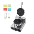Commercial Waffle Maker 1230W Round Belgian Waffle Iron Non-Stick