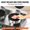 Commercial Dual Head Round Waffle Maker 2460W Stainless Steel