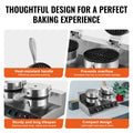 Commercial Dual Head Round Waffle Maker 2460W Stainless Steel