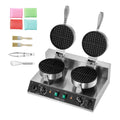 Commercial Dual Head Round Waffle Maker 2460W Stainless Steel