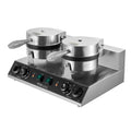 Commercial Dual Head Round Waffle Maker 2460W Stainless Steel
