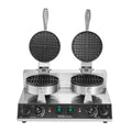 Commercial Dual Head Round Waffle Maker 2460W Stainless Steel