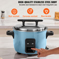 Commercial Rice Cooker, 40-Cup Rice Cooker, 8 Liter Large Rice Cooker and Warmer with Nonstick Inner Pot, Fast Cooking and 24-Hour Keep Warm, with Rice Cup and Paddle, for Restaurant