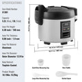 Commercial Rice Cooker 60 Cup 13L Non-Stick Pot Keep Warm
