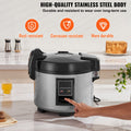Commercial Rice Cooker, 70-Cup Rice Cooker, 15 Liter Large Rice Cooker and Warmer with Nonstick Inner Pot, Fast Cooking and 12-Hour Keep Warm, with Rice Cup and Paddle, for Restaurant