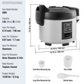 Commercial 45-Cup 9L Rice Cooker Warmer Nonstick Pot Restaurant