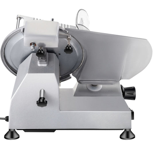 Commercial Meat Slicer, 240W Electric Deli Food Slicer, 10 inch Carbon Steel Blade Electric Food Slicer, 350-400RPM Meat Slicer, 0 - 0.47 inch Adjustable Thickness for Commercial and Home Use