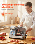 Commercial Meat Slicer 240W 250mm Carbon Steel Blade 0-12mm