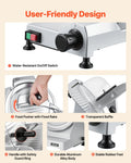 Commercial Meat Slicer 240W 250mm Carbon Steel Blade 0-12mm