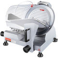 Commercial Meat Slicer, 320W Electric Deli Food Slicer, 12 inch Carbon Steel Blade Electric Food Slicer, 350-400RPM Meat Slicer, 0-0.6 inch Adjustable Thickness for Meat, Cheese, Veggies, Ham