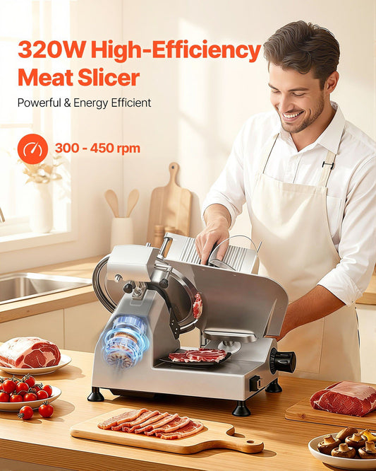 Devanti 320W Electric Meat Slicer 300mm Carbon Steel Blade