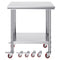 Stainless Steel Work Table with Wheels 24 x 30 Prep Table with casters Heavy Duty Work Table for Commercial Kitchen Restaurant Business (24 x 30 x 33.8 Inch)