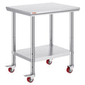 Stainless Steel Work Table 24x30 with Wheels Commercial Kitchen