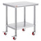 Stainless Steel Work Table 24x30 with Wheels Commercial Kitchen