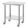Stainless Steel Work Table 24x30 with Wheels Commercial Kitchen