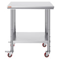 Stainless Steel Work Table 24x30 with Wheels Commercial Kitchen