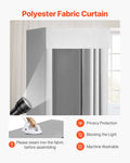 Fitting Room Dressing Curtain 99x99x198cm Black Grey-White