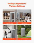 Fitting Room Dressing Curtain 99x99x198cm Black Grey-White