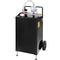 114L Gas Caddy, Fuel Storage Tank with Wheels, Portable Fuel Caddy with Manuel Transfer Pump, Gasoline Diesel Fuel Container for Cars, Lawn Mowers, ATVs, Boats, More, Black