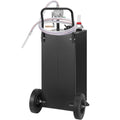 114L Gas Caddy Fuel Storage Tank Wheels Transfer Pump Black