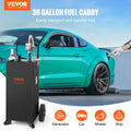 114L Gas Caddy Fuel Storage Tank Wheels Transfer Pump Black