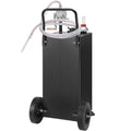 114L Gas Caddy Fuel Storage Tank Wheels Transfer Pump Black