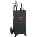 114L Gas Caddy Fuel Storage Tank Wheels Transfer Pump Black