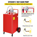 114L Fuel Caddy, Gas Storage Tank & 4 Wheels, with Manuel Transfer Pump, Gasoline Diesel Fuel Container for Cars, Lawn Mowers, ATVs, Boats, More, Red