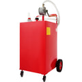 114L Fuel Caddy, Gas Storage Tank & 4 Wheels, with Manuel Transfer Pump, Gasoline Diesel Fuel Container for Cars, Lawn Mowers, ATVs, Boats, More, Red