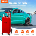 114L Fuel Caddy Red 4 Wheels Manual Transfer Pump Diesel Petrol
