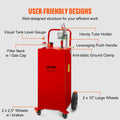 114L Fuel Caddy Red 4 Wheels Manual Transfer Pump Diesel Petrol
